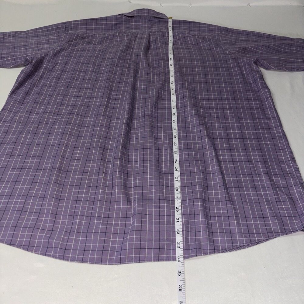 L.L.Bean Purple Plaid Button Down Shirt Wrinkle Resistant XXL Tall - Picture 5 of 5